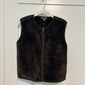 Banana Republic Dark Brown Faux Fur Vest